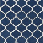 LATTICE WOOL RUG-BLUE