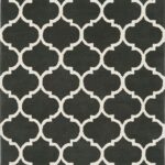 LATTICE WOOL RUG-BLACK