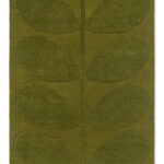 FERN LEAF WOOL RUG -  OLIVE