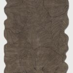 LEAF WOOL & VISCOSE RUG -  COFFEE BROWN