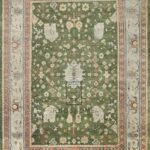 OUSHAK HAND KNOTTED RUG LIGHT FOREST GREEN