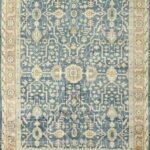 OUSHAK HAND KNOTTED RUG LIGHT BLUE/ORANGE