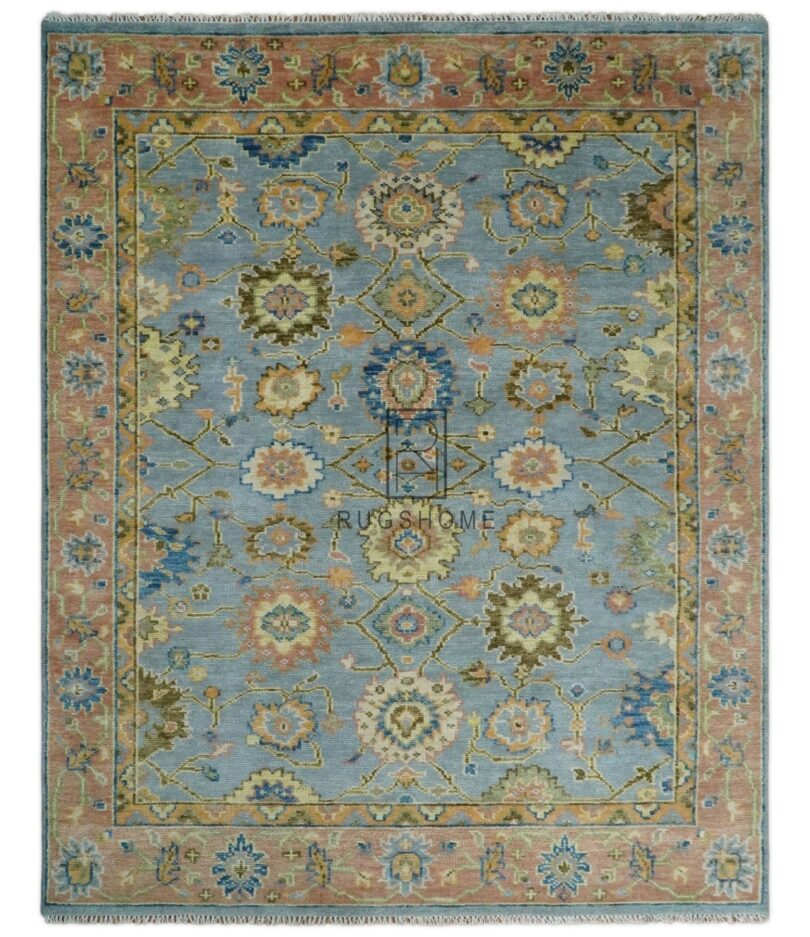 Oushak rug floral