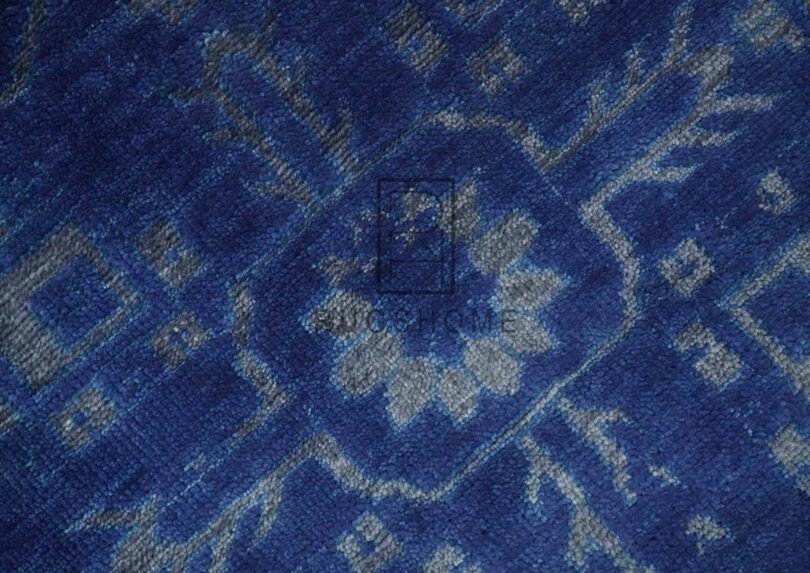 blue handknotted rug