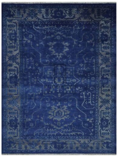 blue handknotted rug