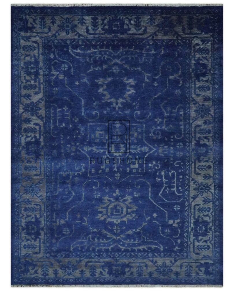 blue handknotted rug