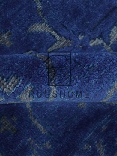 blue handknotted rug