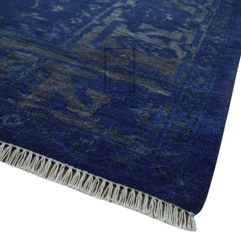 blue handknotted rug