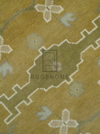 handknotted rug olive-ivory