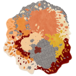 SPLASH ABSTRACT MODERN RUG - ORANGE/MULTI