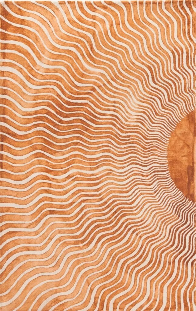 Rodwave Rug ABSTRACT WAVE RUG - ORANGE - Rugs Home