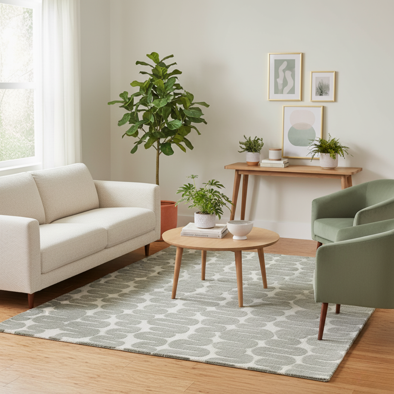 WAVE MODERN WOOL RUG - SMOKE GRAY - Image 2