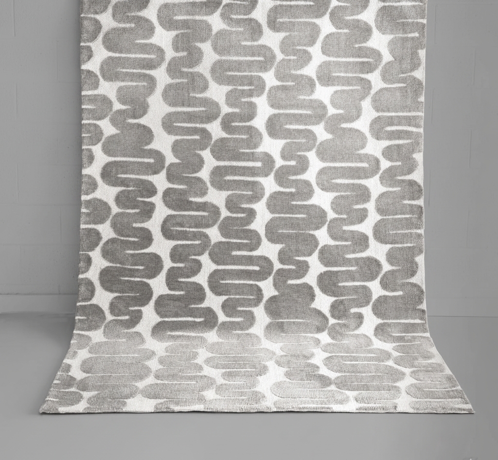 WAVE MODERN WOOL RUG - SMOKE GRAY