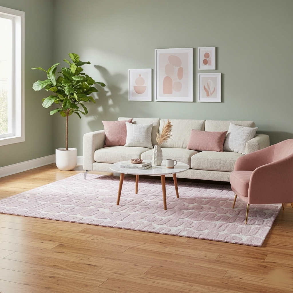 WAVE MODERN WOOL RUG - PURPLE - Image 2