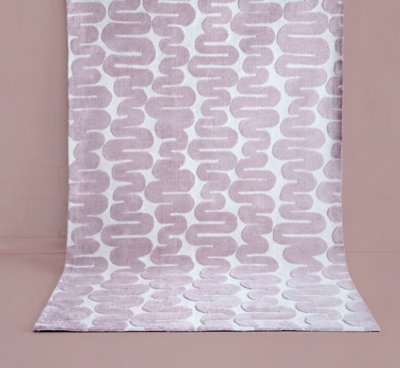 WAVE MODERN WOOL RUG - PURPLE - Rugs Home