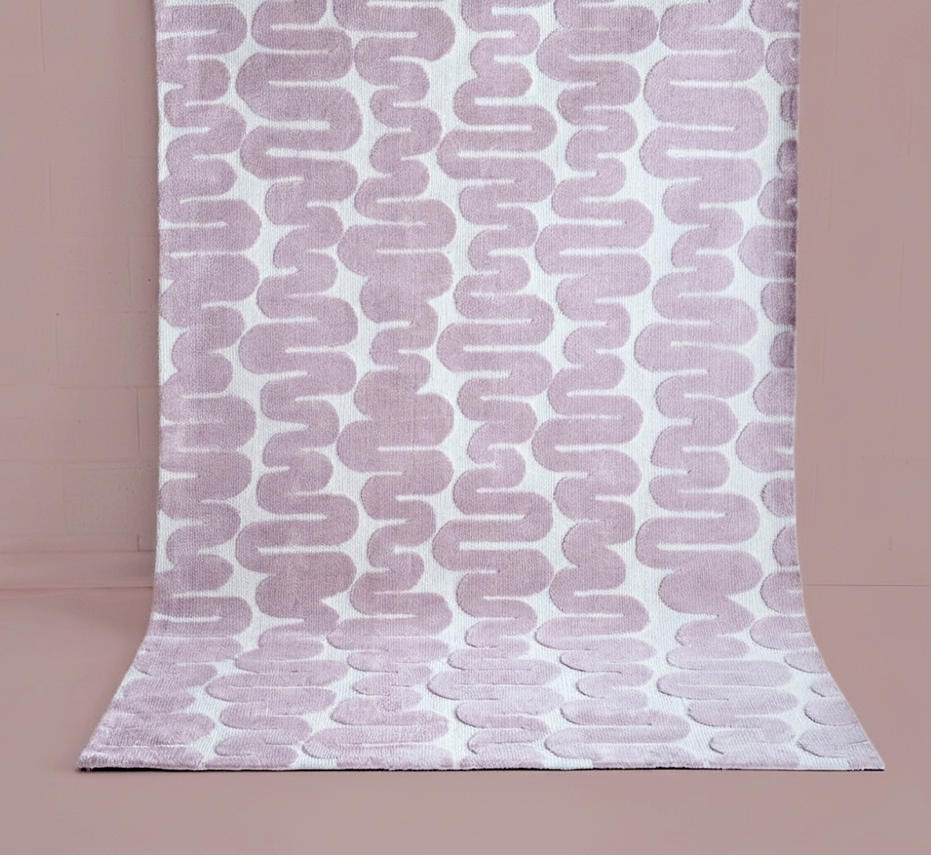 WAVE MODERN WOOL RUG - PURPLE