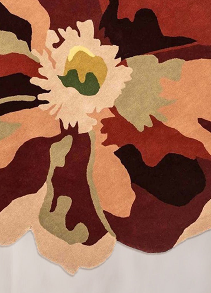 BLOOM FLORAL WOOL RUG - RED/MULTI - Image 3