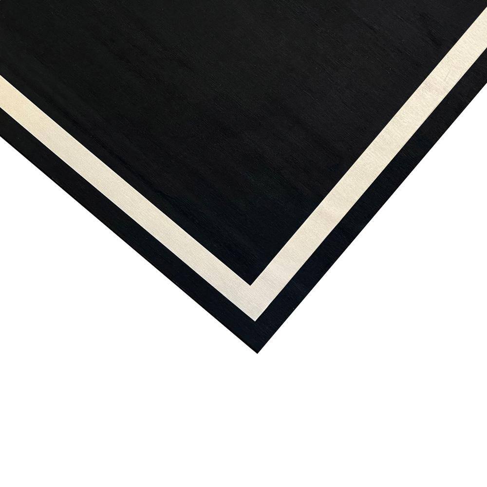BORDER HAND TUFTED RUG - BLACK - Image 3
