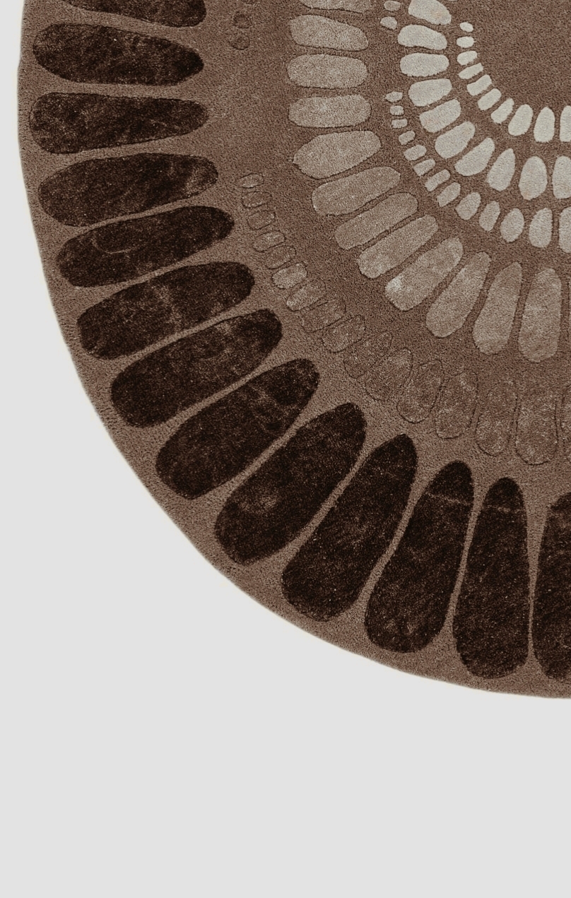 HALO ROUND HAND TUFTED RUG - CHOCOLATE BROWN - Image 2