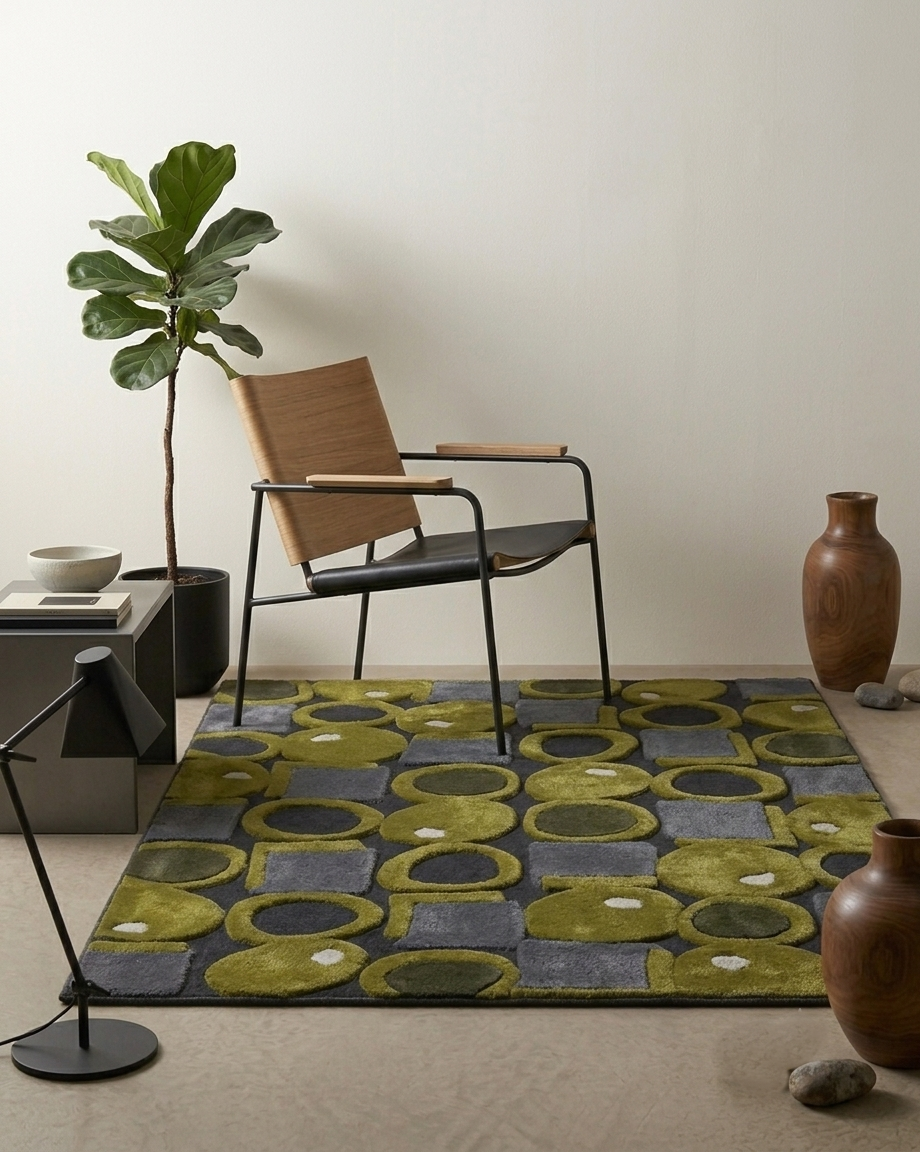TERRA ORBIT RUG - FOREST GREEN - Image 4