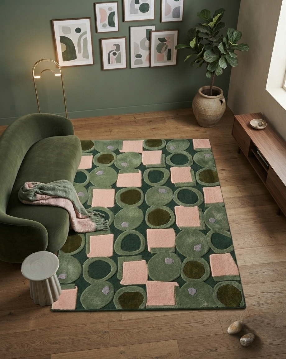 TERRA ORBIT RUG - GREEN/PINK - Image 2