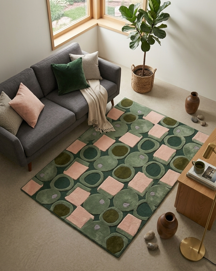 TERRA ORBIT RUG - GREEN/PINK - Image 3