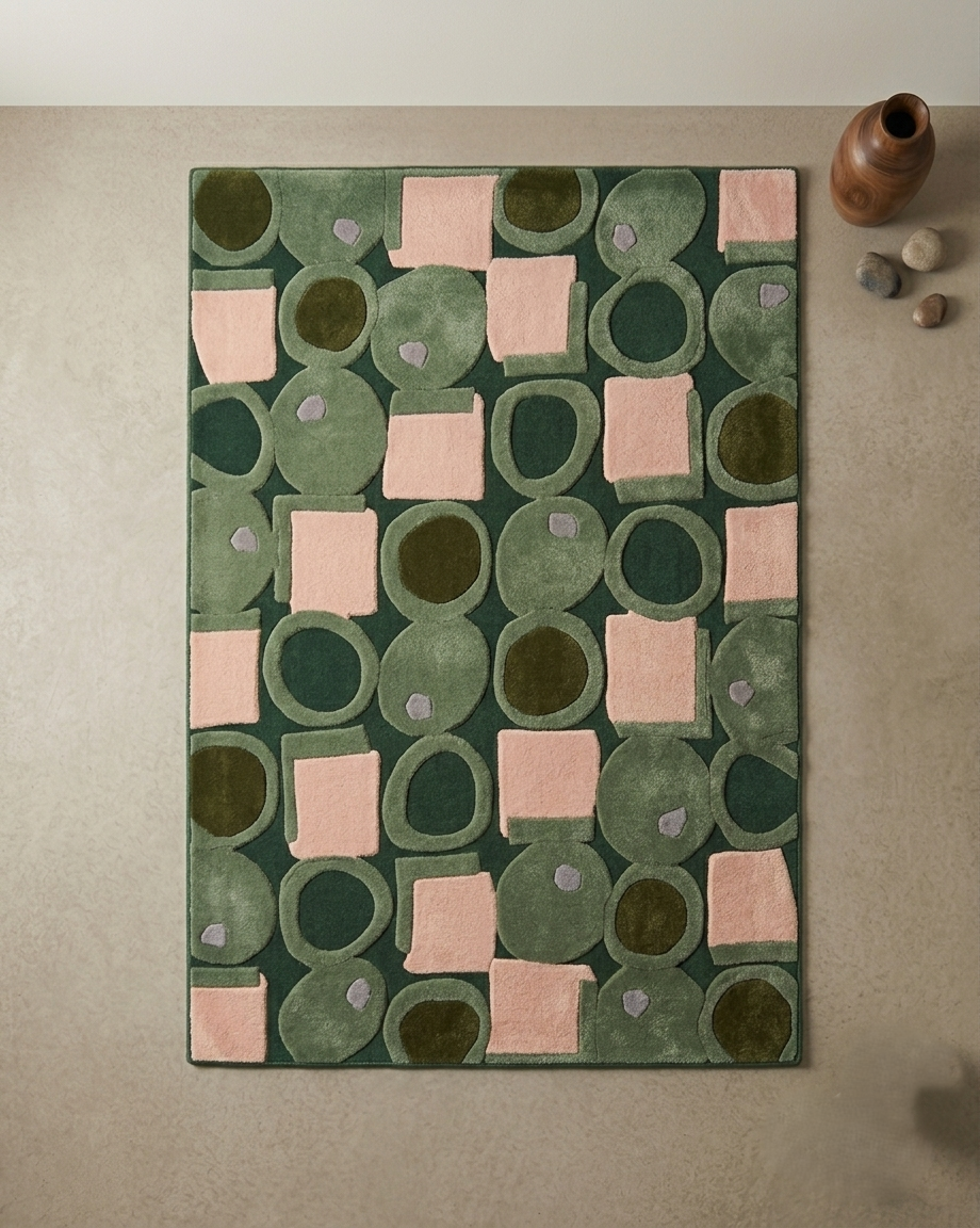 TERRA ORBIT RUG - GREEN/PINK - Image 4