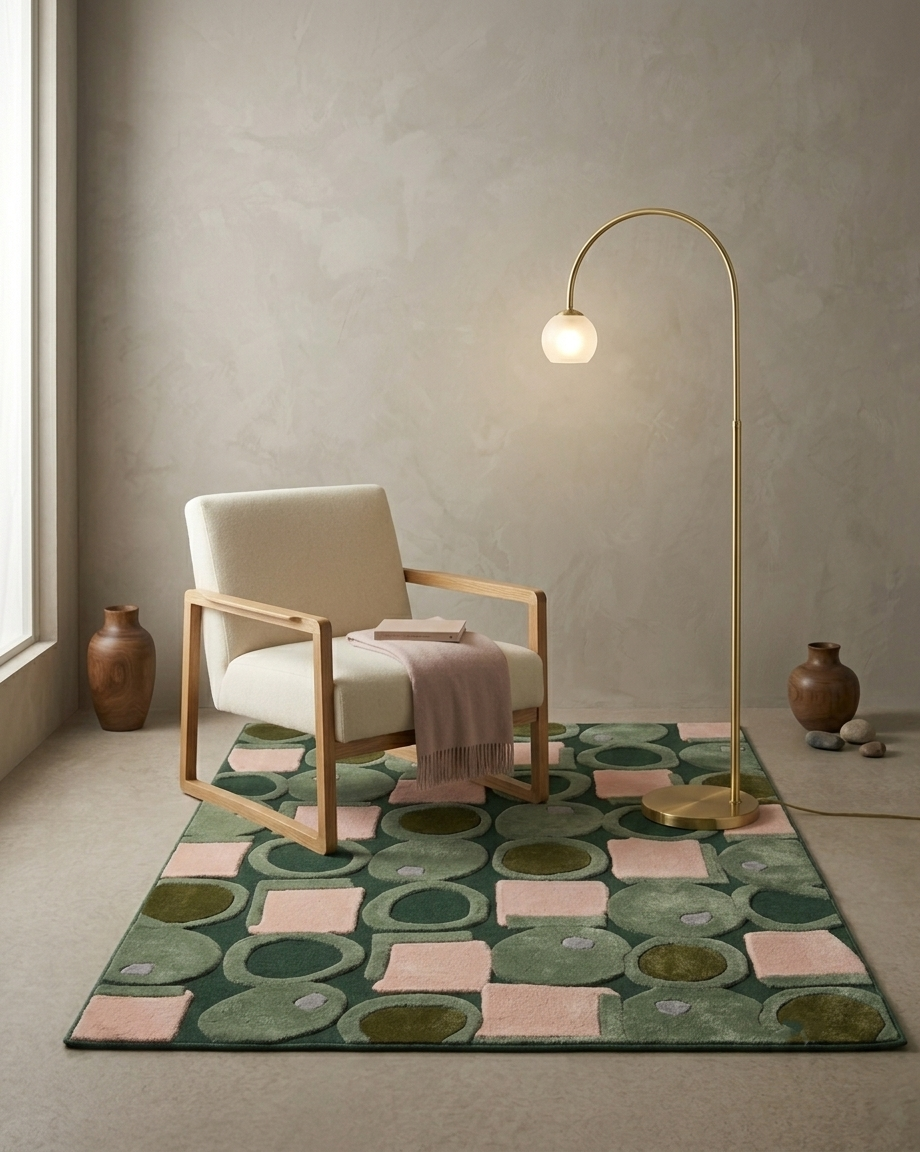 TERRA ORBIT RUG - GREEN/PINK - Image 5