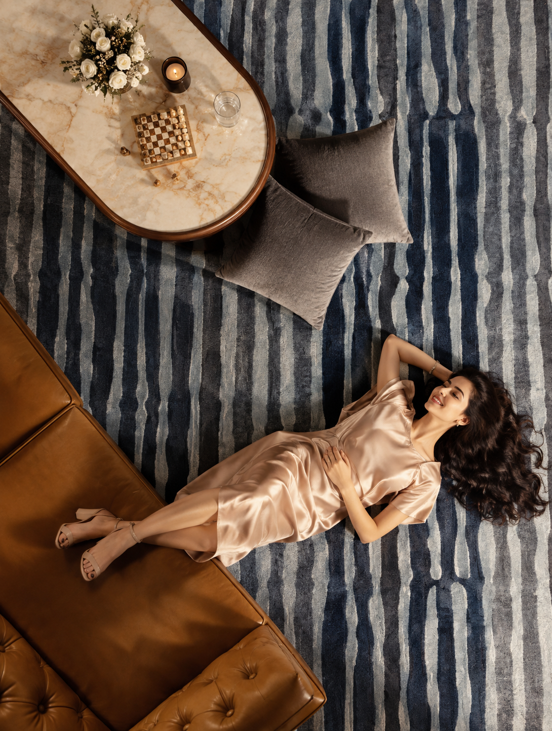 AZURE RHYTHM RUG - NAVY BLUE